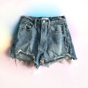 ABERCROMIE & FITCH High Rise The Mom Denim Shorts Size 26 / US 2